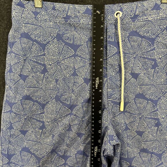 Johnnie-O Swim Trunks Shorts Mens XL Blue White Floral Drawstring Board Short - Picture 7 of 11